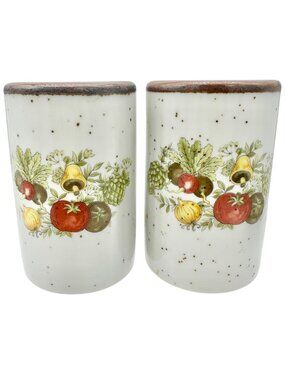 Vintage Ceramic Salt and Pepper Shakers Rustic Vegetable Design 3.5 Inches Tall